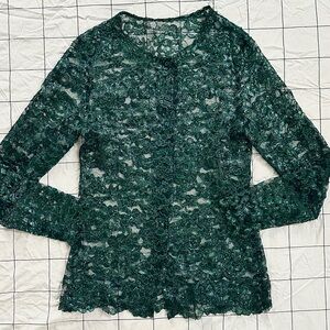 Vintage Emerald Lace Long Sleeve